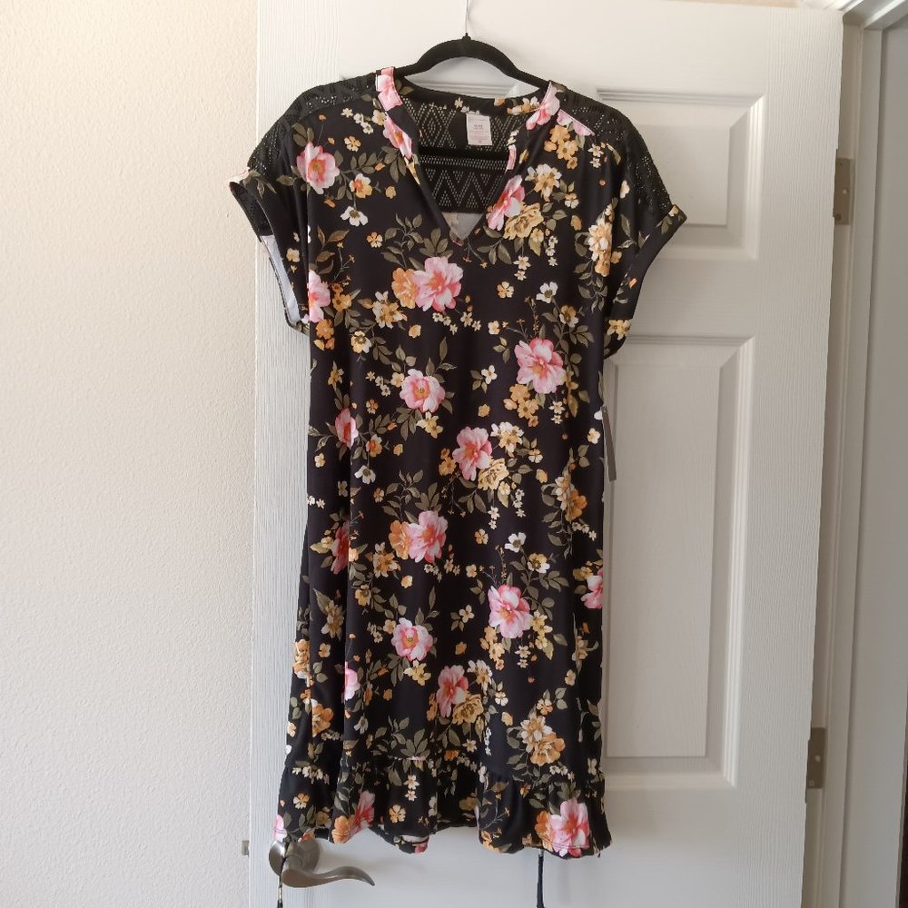 Black dress with flowers